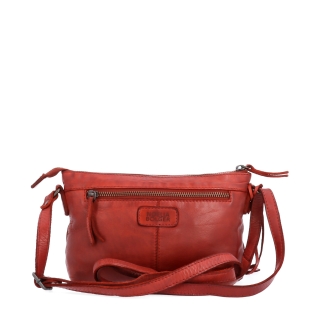 Kožená crossbody s čistými líniami Noelia Bolger materiál kože zapínanie na zips farba červená veľkosť malá NB 2414 CV Zozadu