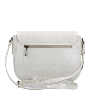 Elegantná kožená crossbody kabelka s chlopňou Noelia Bolger materiál kože zapínanie s chlopňou farba biela veľkosť malá NB 0117 OW Zozadu
