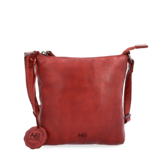 Elegantná kožená crossbody kabelka Noelia Bolger materiál kože zapínanie na zips farba červená veľkosť malá NB 2415 CV Spredu
