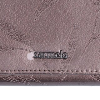 Elegantná lakovaná kožená peňaženka Carmelo materiál kože zapínanie na zips farba taupe veľkosť malá 2105 L T Logo