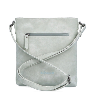 Stredne veľká crossbody kabelka s motívom Indee materiál syntetická koža zapínanie na zips farba sivá veľkosť malá 6329 S Zozadu