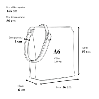 Praktická crossbody kabelka so štruktúrovaným vnútrom Tangerin materiál syntetická koža zapínanie na zips farba koňaková veľkosť malá 1117 CAM Rozmery