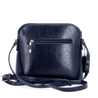 Elegantná kožená crossbody k šatám aj saku Noelia Bolger materiál kože zapínanie na zips farba modrá veľkosť malá NB 0078 TM Zozadu