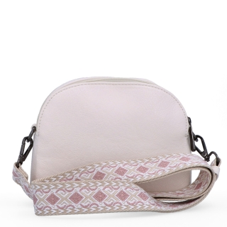 Malá crossbody kabelka s výrazným popruhom Tangerin materiál syntetická koža zapínanie na zips farba béžová veľkosť malá 8044 K Zozadu