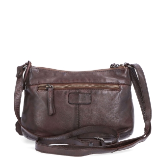Praktická kožená crossbody na každý deň Noelia Bolger materiál kože zapínanie na zips farba hnedá veľkosť malá NB 2406 H Zozadu