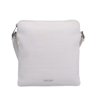 Minimalistická crossbody kabelka s jemným vzorom Carmelo materiál syntetická koža zapínanie na zips farba béžová veľkosť malá 4397 K Spredu