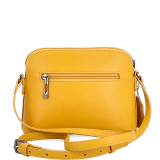 Kožená crossbody kabelka Noelia Bolger Noelia Bolger materiál kože zapínanie na zips farba žltá veľkosť malá NB 0096 ZLU Zozadu