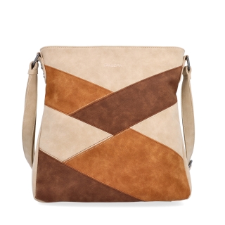 Crossbody kableka s originálnym dizajnom Tangerin materiál syntetická koža zapínanie na zips farba béžová veľkosť stredná 1118 BE Spredu