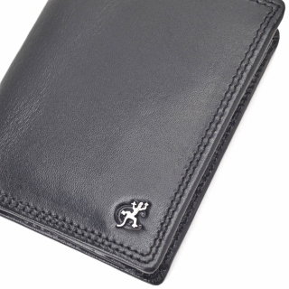 Kožená peňaženka na výšku Cosset materiál kože zapínanie Bez zapínania farba čierna veľkosť malá 4501 Komodo C Logo