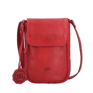 Kožená crossbody taška s chlopňou Noelia Bolger materiál kože zapínanie s chlopňou farba červená veľkosť malá NB 2418 CV Spredu