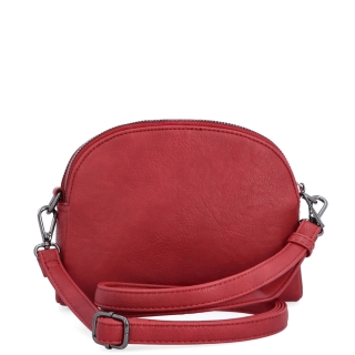 Malá crossbody kabelka s výrazným popruhom Tangerin materiál syntetická koža zapínanie na zips farba červená veľkosť malá 8044 CV Zozadu