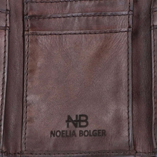 Minimalistická kožená peňaženka s prešívaním Noelia Bolger materiál kože zapínanie na cvok farba hnedá veľkosť malá 5129 NB H Logo