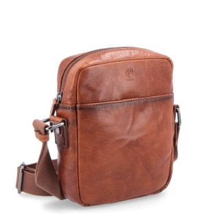 Malá kožená crossbody Poyem materiál kože zapínanie na zips farba koňaková veľkosť malá 2213 Poyem KO