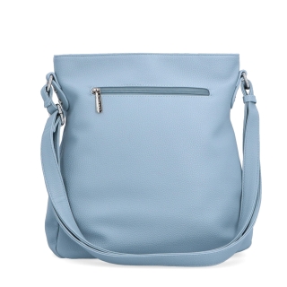 Dizajnová crossbody kabelka Carmelo materiál syntetická koža zapínanie na zips farba modrá veľkosť stredná 4271 SM Zozadu