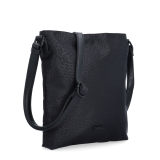 Štýlová dámska crossbody kabelka z nylonu Carmelo materiál nylon zapínanie na zips farba čierna veľkosť malá 6606 C LE