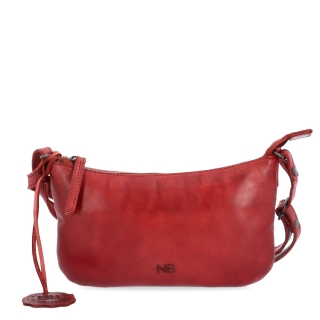 Malá elegantná kožená crossbody kabelka Noelia Bolger materiál kože zapínanie na zips farba červená veľkosť malá NB 2420 CV Spredu