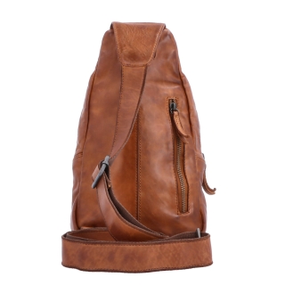 Kožený crossbody bodybag s variabilným nosením Noelia Bolger materiál kože zapínanie na zips farba koňaková veľkosť malá NB 2034 KO Zozadu