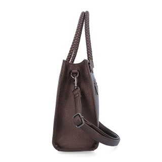 Dámska kabelka s odnímateľným crossbody popruhom Le Sands materiál syntetická koža zapínanie na zips farba metalíza veľkosť stredná 4648 BR Z boku