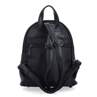 Malý nylonový batoh pre ženy Carmelo materiál nylon zapínanie na zips farba čierna veľkosť malá 6604 C LE Zozadu