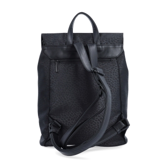 Mestský nylonový batoh v modernom dizajne Carmelo materiál nylon zapínanie na zips farba čierna veľkosť stredná 6608 C LE Zozadu