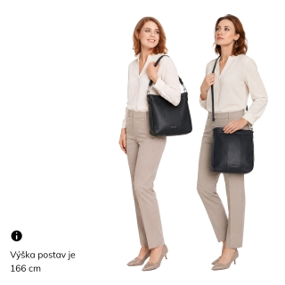 Kabelka s odopínateľným popruhom a uchom Tangerin materiál syntetická koža zapínanie na zips farba čierna veľkosť stredná 8048 C Na postave