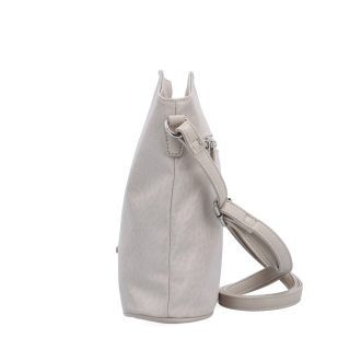 Praktická crossbody kabelka s extra vreckom Carmelo materiál nylon zapínanie na zips farba béžová veľkosť malá 6607 BE LE Z boku