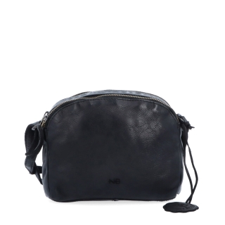 Kvalitná kožená crossbody kabelka Noelia Bolger materiál kože zapínanie na zips farba čierna veľkosť malá NB 2408 C Spredu