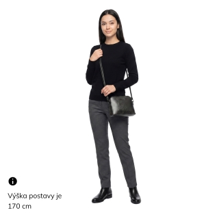 Malá crossbody kabelka s odnímateľnou retiazkou Le Sands materiál syntetická koža zapínanie na zips farba metalíza veľkosť malá 4610 TI Na postave