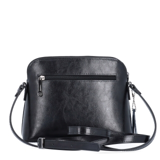 Minimalistická kožená crossbody kabelka na každý deň Noelia Bolger materiál kože zapínanie na zips farba čierna veľkosť malá NB 0116 C Zozadu