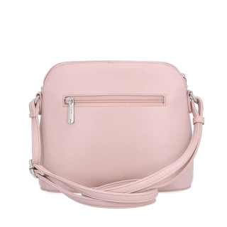 Malá minimalistická crossbody kabelka Le Sands materiál syntetická koža zapínanie na zips farba ružová veľkosť malá 7712 R Zozadu