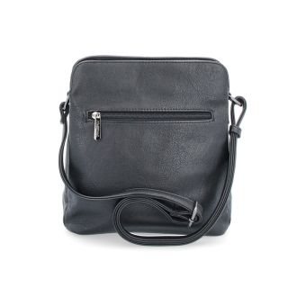 Crossbody kabelka Tangerin materiál syntetická koža zapínanie na zips farba čierna veľkosť malá 8021 C Zozadu