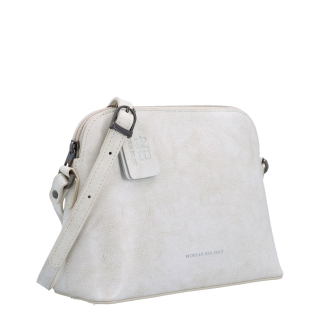Minimalistická kožená crossbody kabelka na každý deň Noelia Bolger materiál kože zapínanie na zips farba biela veľkosť malá NB 0116 OW