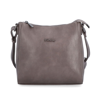 Minimalistická crossbody kabelka do mesta Le Sands materiál syntetická koža zapínanie na zips farba taupe veľkosť malá 7706 T Spredu