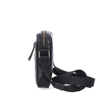 Malá kožená crossbody Poyem materiál kože zapínanie na zips farba čierna veľkosť malá 2220 Poyem C Z boku