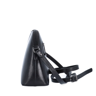 Minimalistická kožená crossbody kabelka na každý deň Noelia Bolger materiál kože zapínanie na zips farba čierna veľkosť malá NB 0116 C Z boku