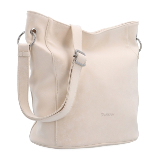 Mestská crossbody kabelka s hebkým povrchom a deleným vnútrom Tangerin materiál syntetická koža zapínanie na zips farba béžová veľkosť stredná 7015 BE