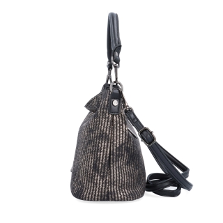 Štýlová crossbody kabelka s originálnym vzorom Carmelo materiál syntetická koža zapínanie na zips farba metalíza veľkosť malá 4380 BR Z boku