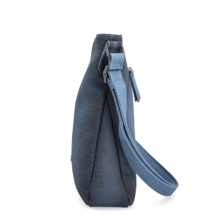 Stredná jednoduchá crossbody kabelka Indee materiál syntetická koža zapínanie na zips farba modrá veľkosť stredná 6317 M Z boku