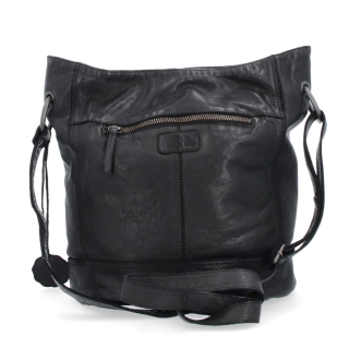 Kožená crossbody kabelka s dizajnovým prešívaním Noelia Bolger materiál kože zapínanie na zips farba čierna veľkosť stredná NB 2089 C Zozadu