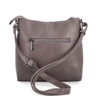 Minimalistická crossbody kabelka do mesta Le Sands materiál syntetická koža zapínanie na zips farba taupe veľkosť malá 7706 T Zozadu