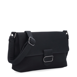 Elegantná crossbody kabelka s klopou Le Sands materiál syntetická koža zapínanie s chlopňou farba čierna veľkosť malá 4652 C
