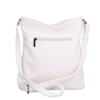 Asymetrická crossbody kabelka s prešívaním Tangerin materiál syntetická koža zapínanie na zips farba béžová veľkosť stredná 8023 K Zozadu