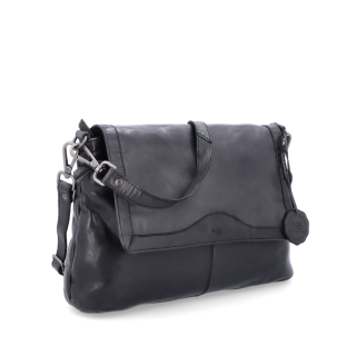 Crossbody kabelka z pravej kože s chlopňou Noelia Bolger materiál kože zapínanie s chlopňou farba čierna veľkosť stredná NB 2024 C