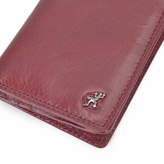 Praktické kožené puzdro na doklady Cosset materiál kože zapínanie Bez zapínania farba vínová veľkosť malá 4424 Komodo BO Logo