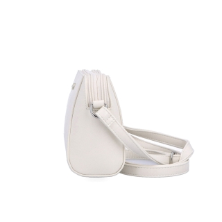Menšia crossbody kabelka s dvoma vreckami Le Sands materiál syntetická koža zapínanie na zips farba béžová veľkosť malá 7716 BE Z boku