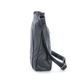 Asymetrická crossbody kabelka s prešívaním Tangerin materiál syntetická koža zapínanie na zips farba čierna veľkosť stredná 8023 C Z boku