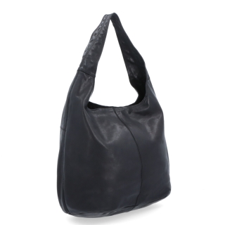 Veľká prešívaná kožená shopper kabelka Noelia Bolger materiál kože zapínanie na zips farba čierna veľkosť veľká NB 2077 C
