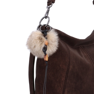 Praktická kabelka cez rameno aj crossbody s prešívaním Carmelo materiál syntetická koža zapínanie na zips farba hnedá veľkosť stredná 4656 H Detail