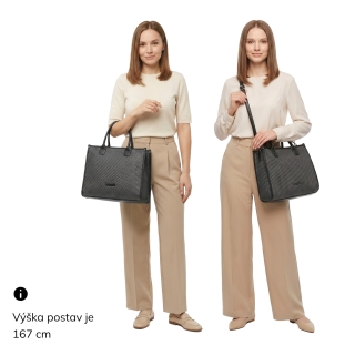 Mestská kabelka s pevnými uchami a odnímateľným popruhom Le Sands materiál syntetická koža zapínanie na zips farba béžová veľkosť stredná 4623 BE Na postave