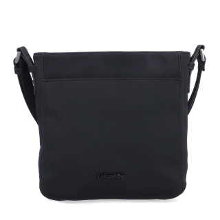 Praktická crossbody kabelka s predným vreckom Le Sands materiál syntetická koža zapínanie na zips farba čierna veľkosť stredná 4653 C Spredu